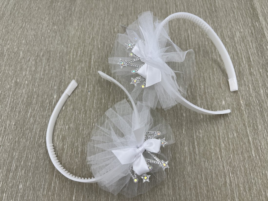 Дитячі обручі для волосся, з короною фетр - Кристалік