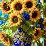 Подсолнухи в вазе 40х50