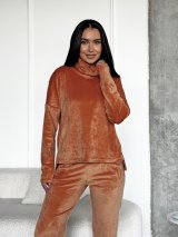Стильний жіночий велюровий костюм INNOE 210366-2 Теракотовий