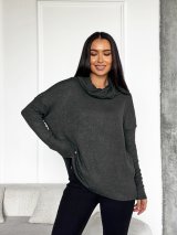 Жіноча туніка з легкої ангори з люрексовим напиленням 230222-3 Чорний