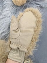 Зимові хутряні рукавички у стилі люкс INNOE 85005-1 Бежевий