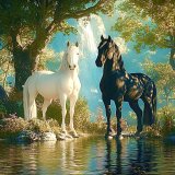 Лошади в пруду 30х40 оптом, фото 7321