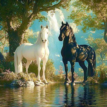 Лошади в пруду 30х40 оптом, фото 7321