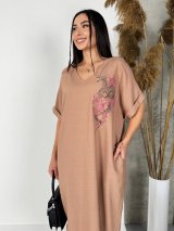 Неймовірна сукня оверсайз довжини міді з дизайнерською вишивкою 270341-4
