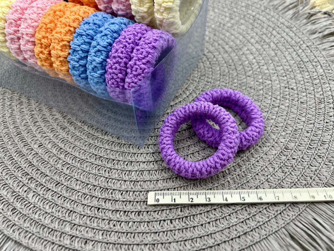 Резинки для волосся, в коробочці, 5см - Кристалік