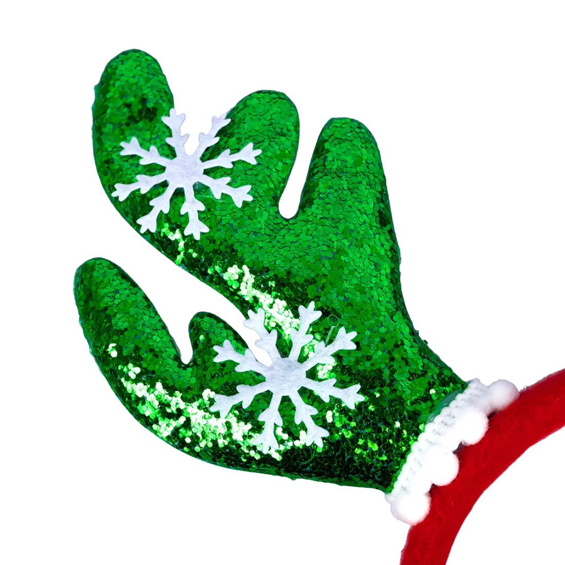 Обруч оленячі ріжки зі сніжинками 25 см - Pobut