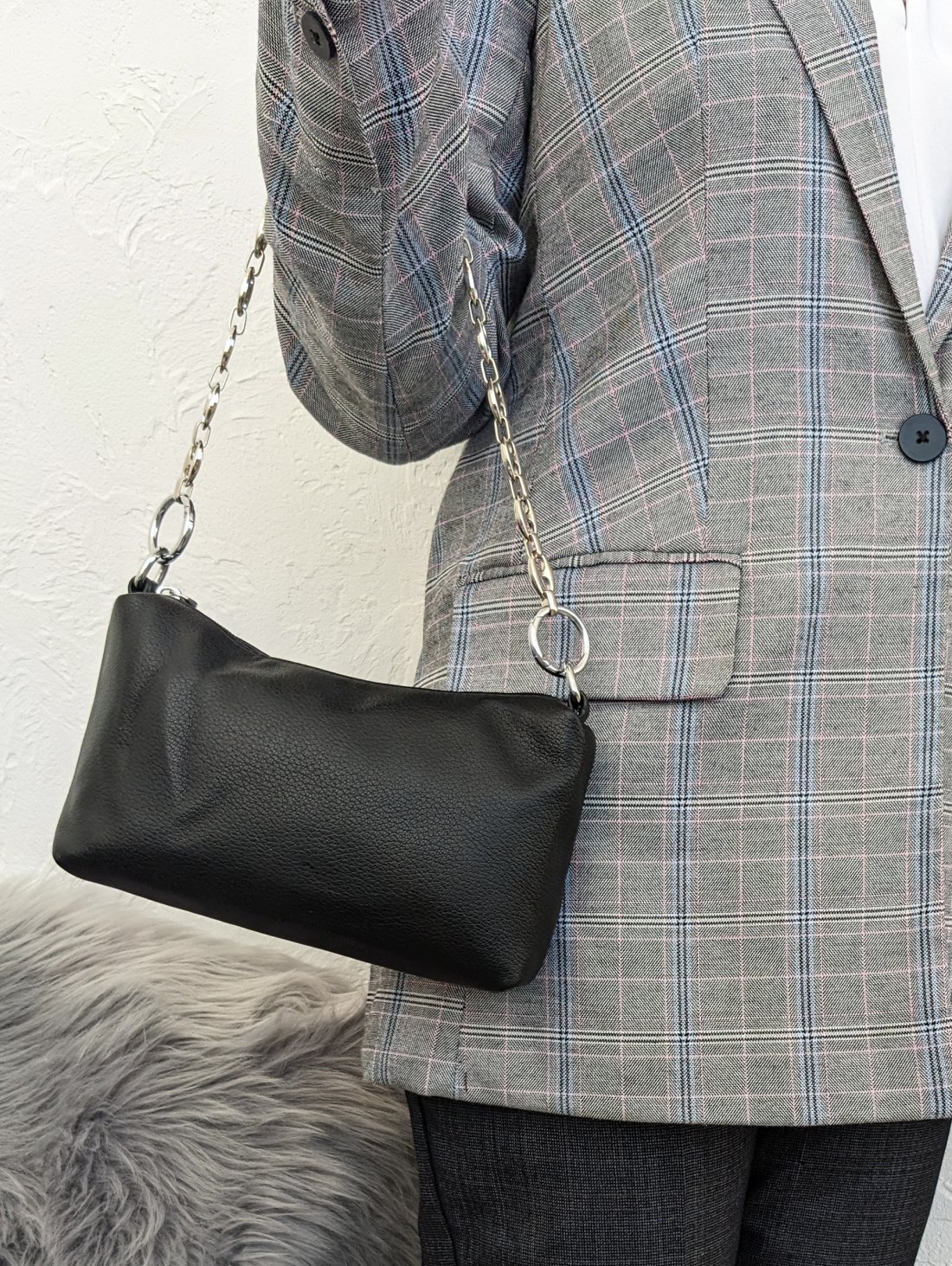 Жіноча сумка City Set з декоративним ланцюжком та вкладною моделлю INNOE 350012-1 Чорний