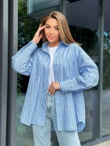 Стильна жіноча сорочка у клітину 230220-1