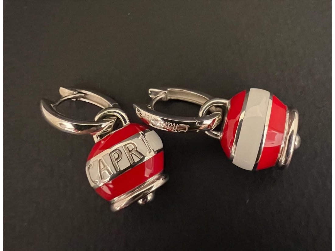 Сережки з емаллю у стилі Chantecler, срібло - Фото1 Сережки з емаллю у стилі Chantecler, срібло