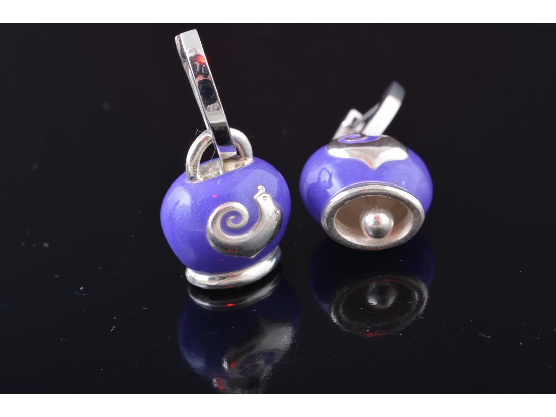 Сережки з емаллю у стилі Chantecler, срібло