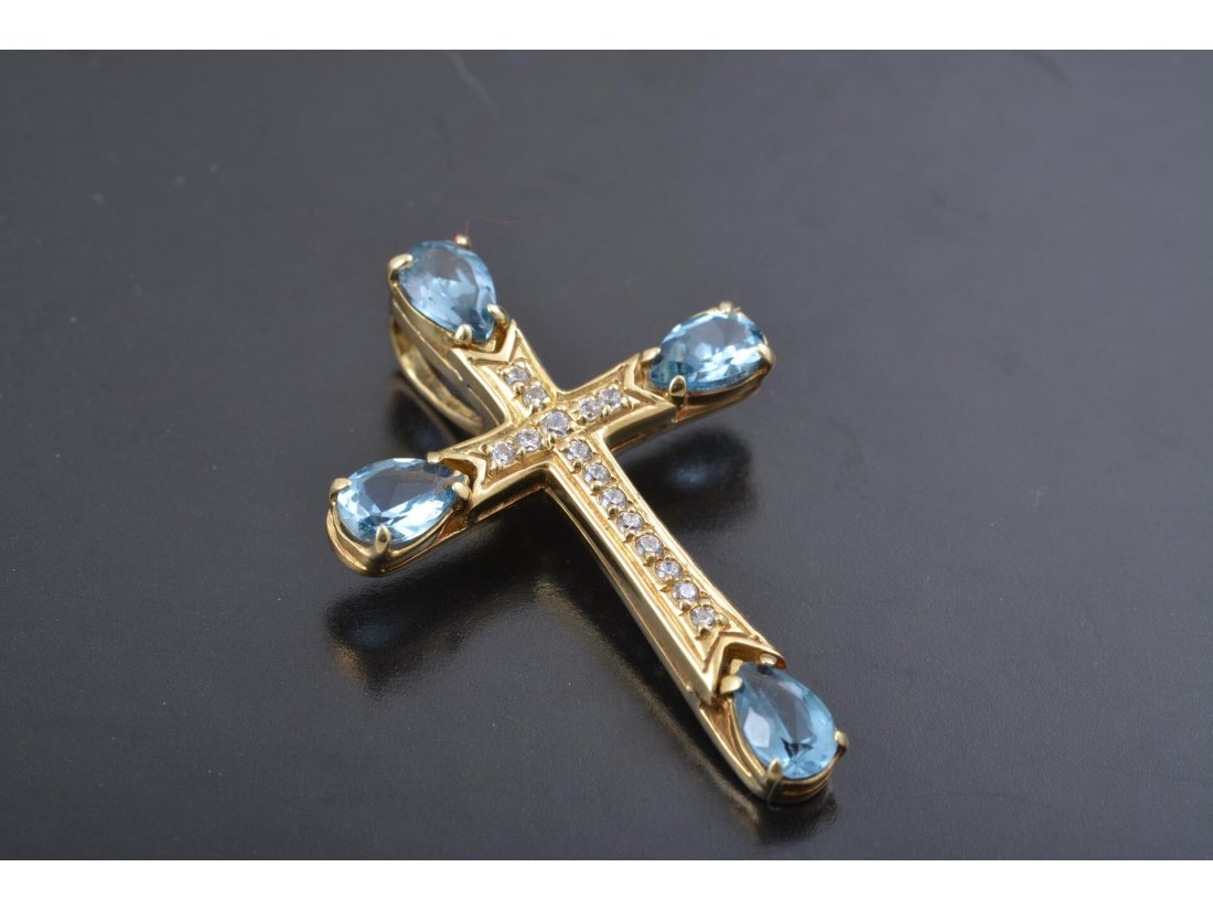 Хрестик декоративний із камінням - Багира