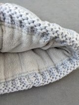 Шапка крупної в'язки з відворотом на флісі INNOE 950234-1 Світло-сірий