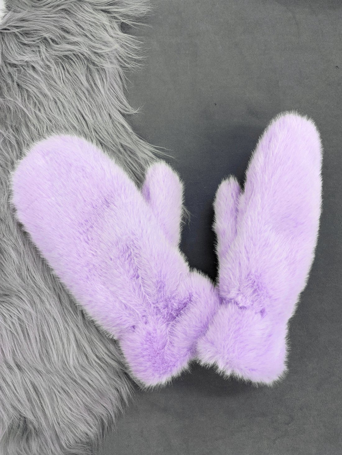 Стильні зимові хутряні рукавиці для морозної погоди INNOE 85005-2 Лавандовий