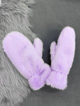 Стильні зимові хутряні рукавиці для морозної погоди INNOE 85005-2 Лавандовий