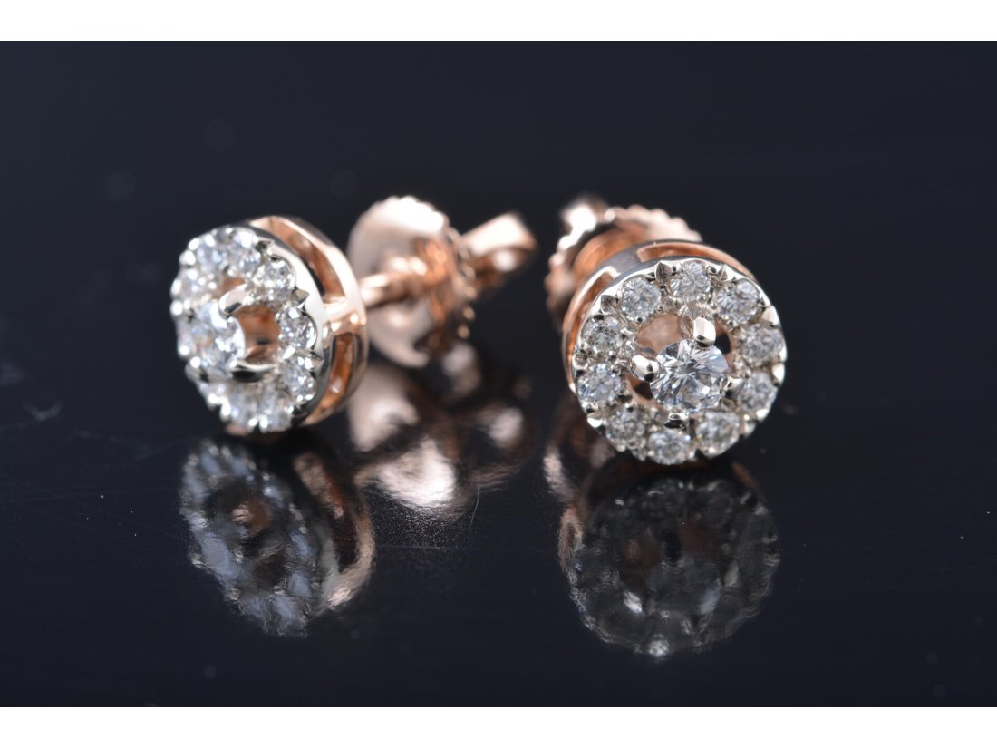 Сережки на закрутках із діамантами