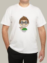 Чоловіча футболка, біла з принтом аватара Hopper 009