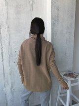 Довгий вільний светр туніка в стилі INNOE Oversize 230222-3 Бежевий