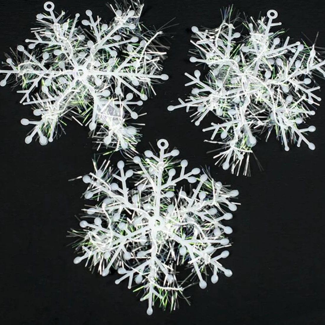 Новорічні сніжинки 10 см (3 шт)