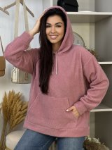 Худі oversize Fluffy Lurex — комфорт із легким блиском INNOE 300018-2 Темно-рожевий