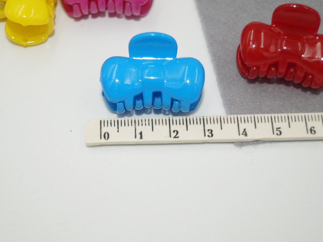 Краби для волосся, Бантик 3 см. кольорові на стрічці. - Кристалік