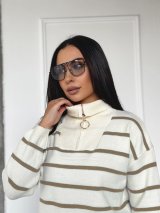 Комфортний светр з коміром-стійкою INNOE 300064-1 Бежевий