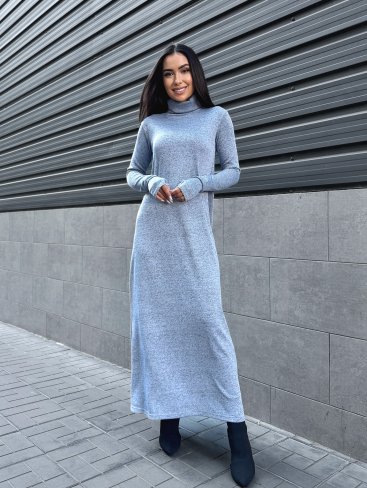 Трендова сукня гольф максі INNOE 270384-11 Сіро-блакитний - Купити