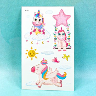 Перекладні татуювання з блискітками Єдинороги 12 см - Купити