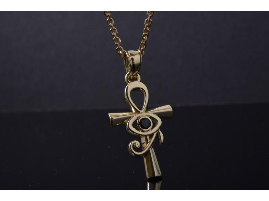 Підвіс "Анкх-Око Ра" із сапфіром - Фото1 Підвіс "Анкх-Око Ра" із сапфіром