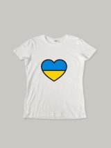 Футболка, біла з принтом &quot; Ukraine heart&quot; - Футболки з принтами - Hopper