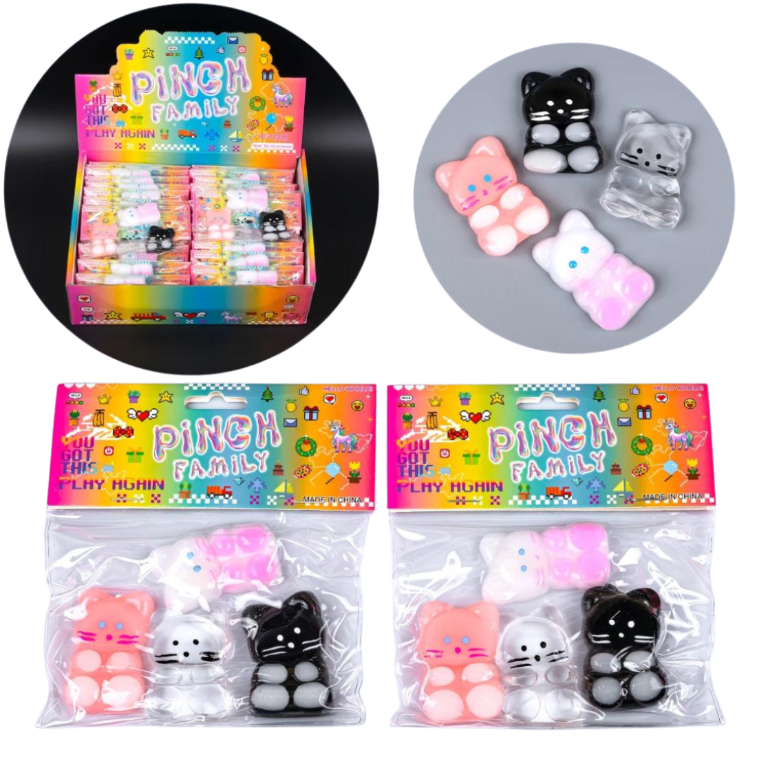 Антистреси Коти силіконові 5 см