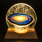 Нічник плоский скляний Галактика 8 см