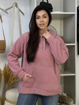 Худі oversize Fluffy Lurex — комфорт із легким блиском INNOE 300018-2 Темно-рожевий - Купити