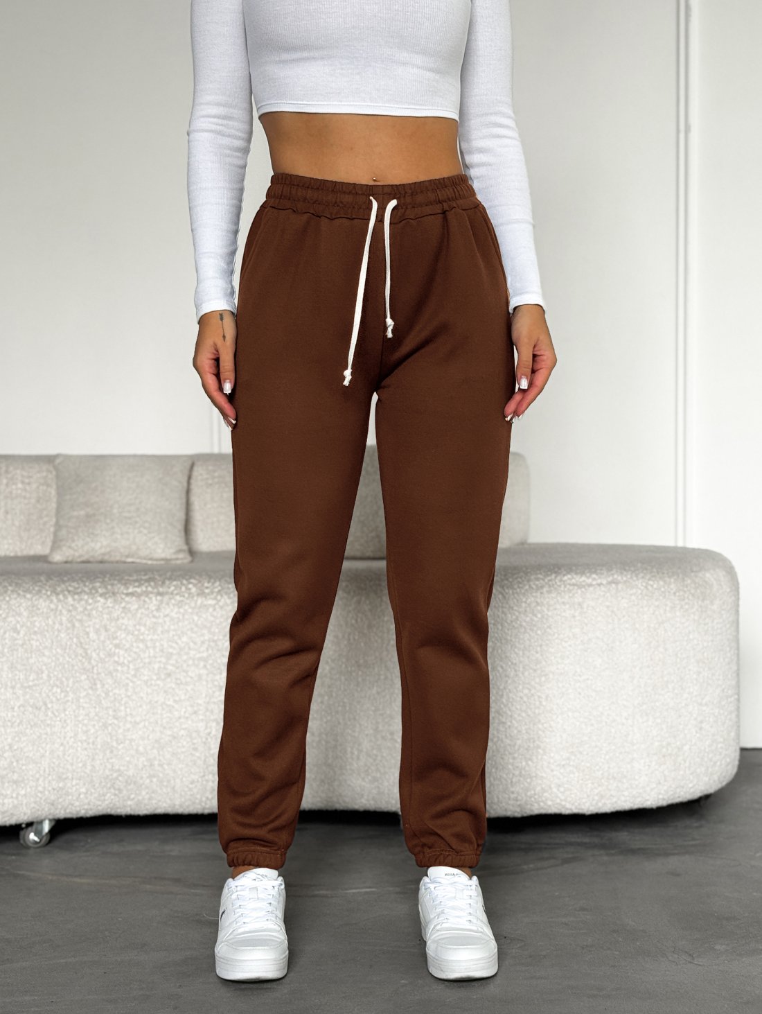 Комфортні утеплені штани INNOE 300061-1 Коричневий - Купити