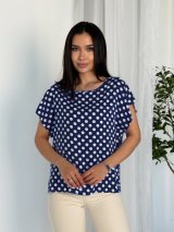 Комфортна блуза з принтом INNOE 550037-2 Темно-синій - Innoe