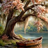 Дерево с лодкой 40х50 оптом, фото 1331