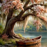 Дерево с лодкой 40х50 оптом, фото 1331