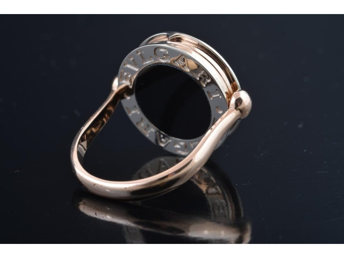 Каблучка у стилі Bvlgari з оніксом та перламутром - Фото4 Каблучка у стилі Bvlgari з оніксом та перламутром