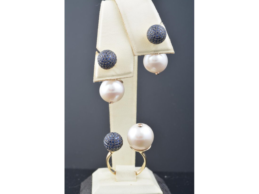 Гарнітур із сапфірами та перлинами - Багира