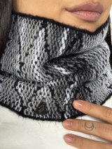 Жіночий комплект шапка і баф із об'ємною в'язкою INNOE 950076-1 Світло-сірий