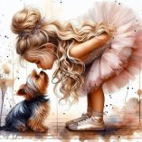 Девочка с йорком 40х50 оптом, фото 31411