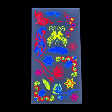 Неонові татуювання Метелики та Пір'я 21 см - Купити