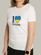 Футболка, біла з принтом &quot; I love Ukraine&quot; v2 - Купити