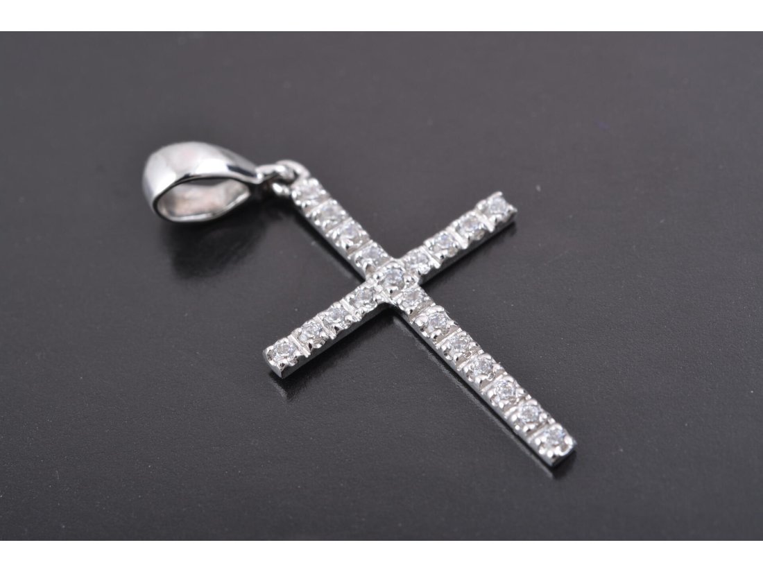 Тоненький хрестик із камінням - Купити