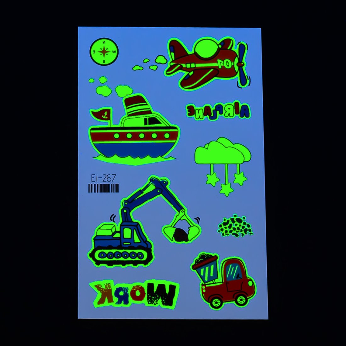 Дитячі флуоресцентні татуювання Праця EI-267