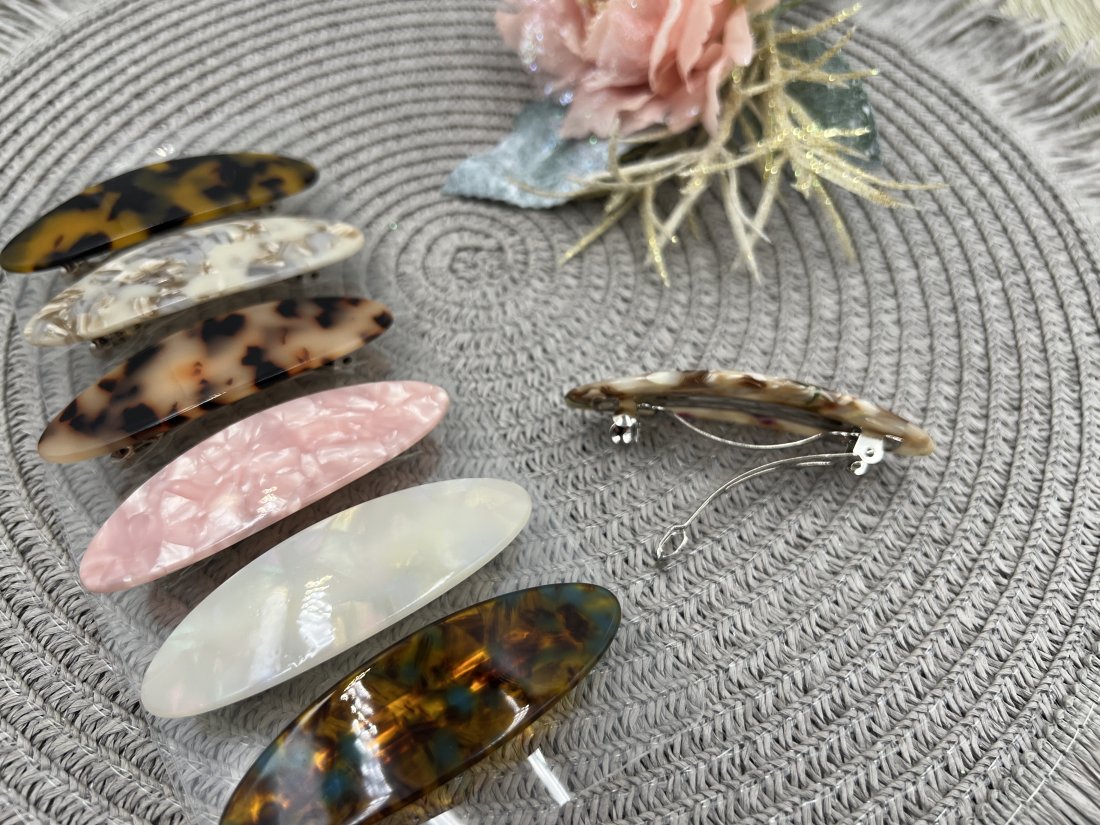 Заколка автоматична. Французький пластик. 6.5 см