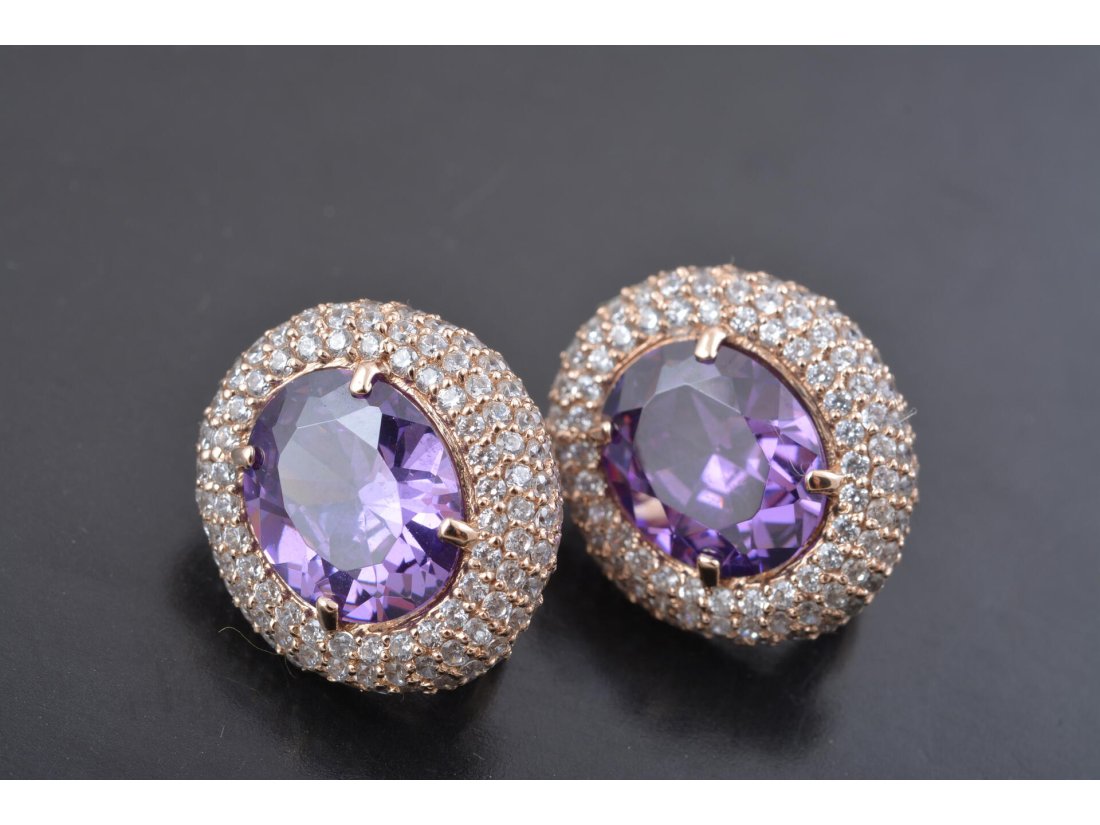 Жіночі сережки, кольорове каміння