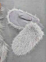 Хутряні рукавиці з утепленням та зручним манжетом INNOE 85005-1 Світло-сірий - Innoe