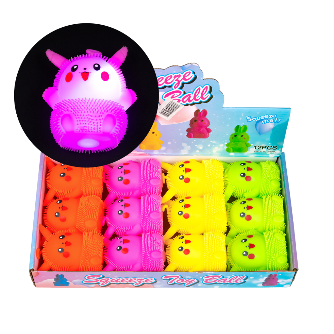 Сяючі силіконові їжачки Блискавка 10 см