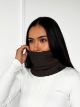 Теплий жіночий в'язаний снуд INNOE 950642-1 Шоколадний - Innoe