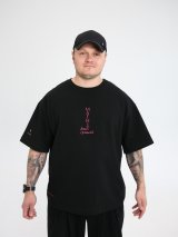 Футболка стану багатства з принтом Магніт для грошей, черного кольору копия